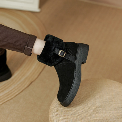 Ankle boots with buckles A77 black