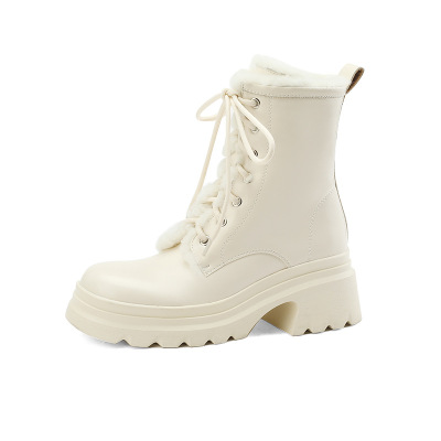 Cowskin cotton boots A72 White