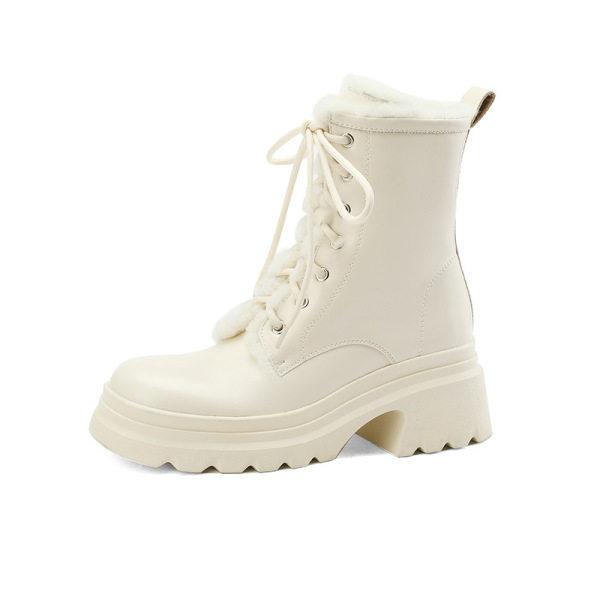 Cowskin cotton boots A72 White