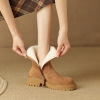 Side zipper frosted ankle boots A74 Caramel